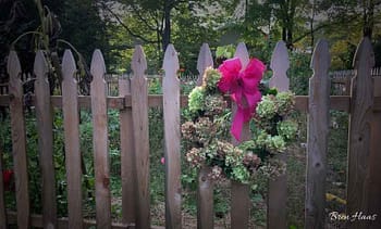 Pink Wreath with Dried Hydrangeas