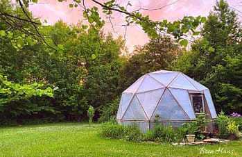 dome in the meadow in summer