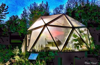 20 foot geodesic bio dome lite up for Autumn