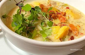 microgreens in Potato Soup