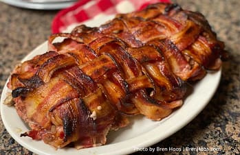 Bacon Weave Meatloaf Out of the Oven