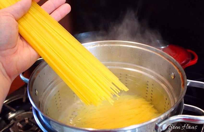 cooking the pasta