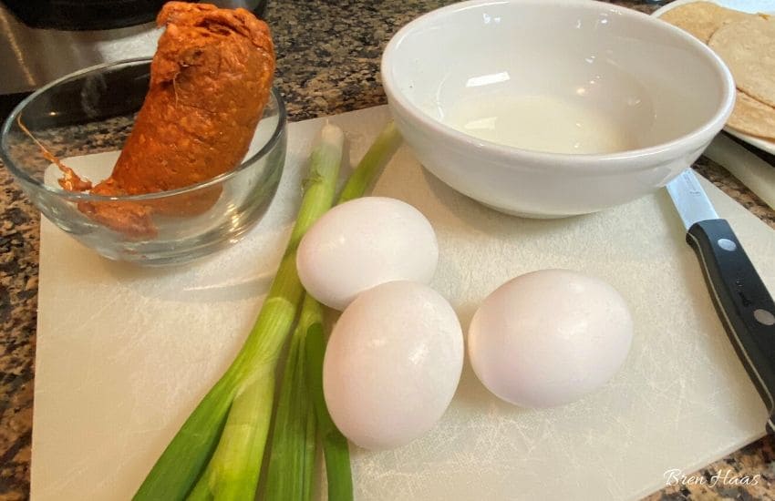Egg and Ingredients for the Recipe