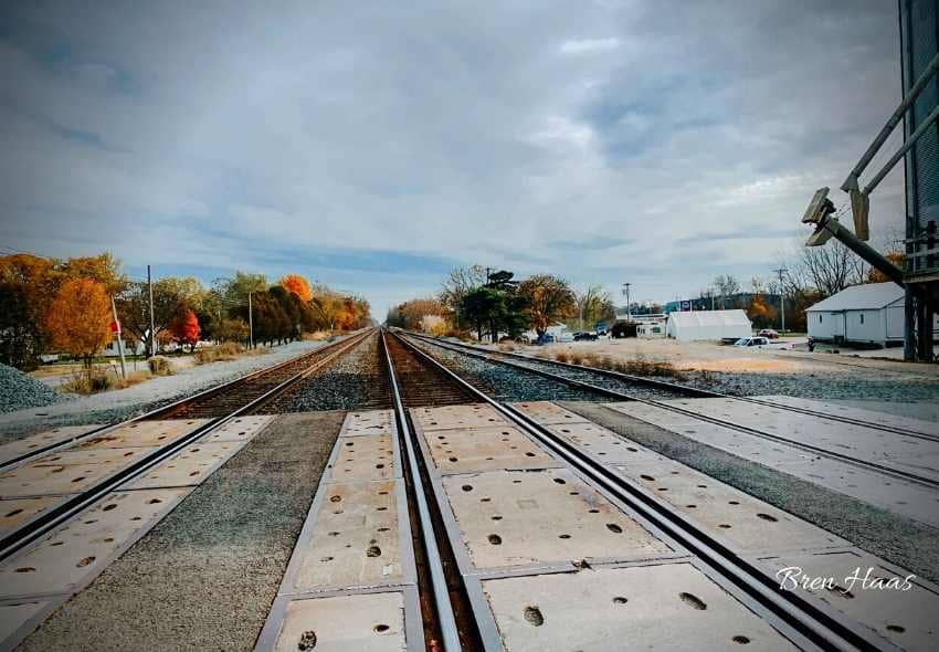 Crossing the tracks in Edgerton Indiana